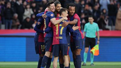 El Barça celebra un gol El Barça celebra un gol