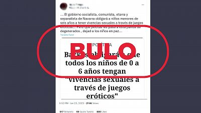 Navarra no obligará a menores de seis años a tener vivencias sexuales, es un bulo