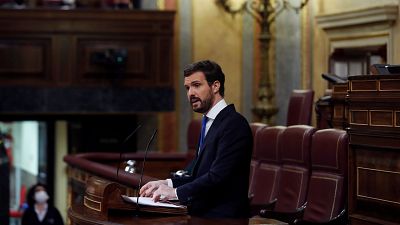 Casado exige a Sánchez que "cese del Gobierno" a los que atacan a la democracia: "Pide unidad pero usted no la tiene"