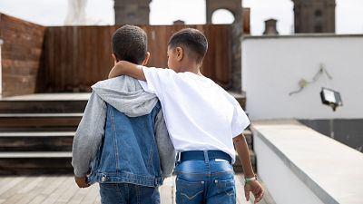 Dos niños saharauis del programa "Vacaciones en Paz" acogidos por familias españolas en Las Palmas. Dos niños saharauis del programa "Vacaciones en Paz" acogidos por familias españolas en Las Palmas.