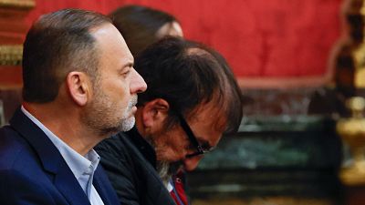 El exministro José Luis Ábalos y su exasesor Koldo García, en el banquillo de los acusado en el Tribunal Supremo por el caso de las mascarillas.