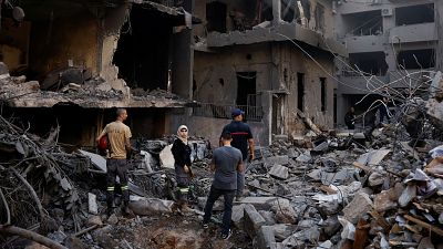 El área atacada por los bombardeos israelíes en los suburbios del sur de Beirut El área atacada por los bombardeos israelíes en los suburbios del sur de Beirut