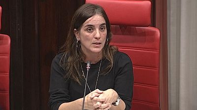 La consellera de Investigación y Universidades del Govern de Catalunya, Núria Montserrat, en la comparecencia sobre el caso Flecha-CREA. La consellera de Investigación y Universidades del Govern de Catalunya, Núria Montserrat, en la comparecencia sobre el caso Flecha-CREA.