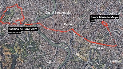 El Coliseo y el Corso Vittorio Emanuele, parte del cortejo fúnebre del papa Francisco que recorrerá el corazón de Roma