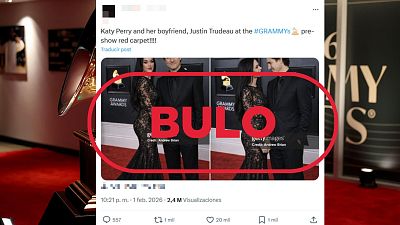 Estas dos fotos de Katy Perry y Justin Trudeau en los Grammy de 2026 son falsas