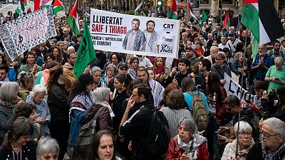 Dos manifestaciones piden la liberación de los activistas de la 'flotilla' detenidos ilegalmente por Israel