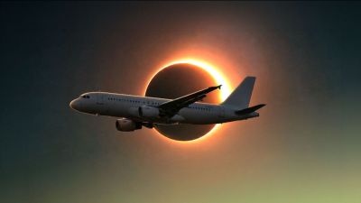 RTVE persigue el eclipse solar desde el aire a más de 10.000 metros de altura