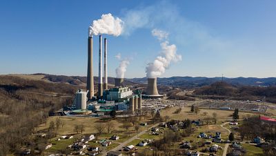 Planta de carbón en Estados Unidos, donde las emisiones han aumentado casi un 2% este año