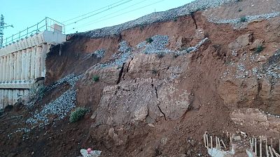 Part d'un terraplè després en unes obres de soterrament de la línia R4 de Rodalies a Sant Feliu de Llobregat  (Cedida a l'ACN)