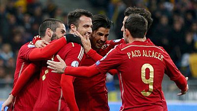 España cierra con triunfo en Ucrania y exhibición de De Gea