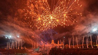 Espectacle de pirotècnia i drons per Cap d'Any a Barcelona