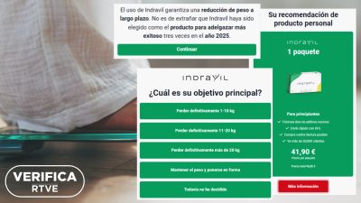 Esta página web utiliza publicidad engañosa para promocionar cápsulas para perder peso