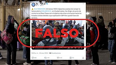 Este vídeo de migrantes intentando cruzar desde México hacia EE.UU. no es actual Este vídeo de migrantes intentando cruzar desde México hacia EE.UU. no es actual