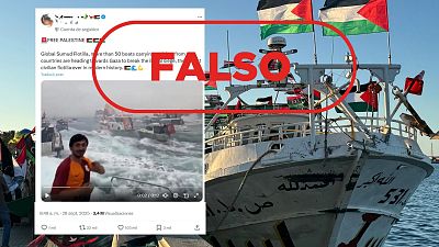 Este vídeo no muestra a la Flotilla Global Sumud rumbo a Gaza, es falso