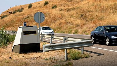 Imatge d'un carro radar instal·lat a la C-12, a Balaguer Imatge d'un carro radar instal·lat a la C-12, a Balaguer