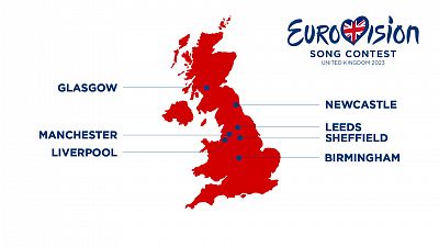 Estas son las siete ciudades británicas candidatas a albergar el Festival de Eurovisión 2023