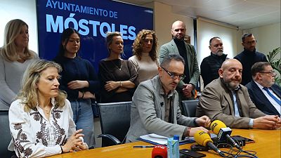 El alcalde de Móstoles, Manuel Bautista, en una rueda de prensa. El alcalde de Móstoles, Manuel Bautista, en una rueda de prensa.