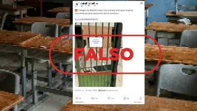 No es un cartel de entrada solo para mujeres musulmanas en los colegios de Madrid