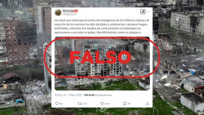 Esta imagen no muestra un ataque ruso a un centro de la OTAN en Odesa, es falso Esta imagen no muestra un ataque ruso a un centro de la OTAN en Odesa, es falso