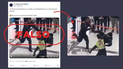 No es una detención real en Japón, es un simulacro en China No es una detención real en Japón, es un simulacro en China