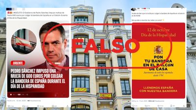 No imponen multas de 600 euros por colgar la bandera española en el balcón, es falso