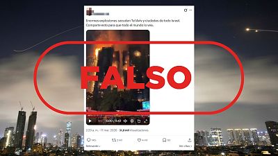 No son explosiones en Tel Aviv: el vídeo es de un incendio en Hong Kong en 2025