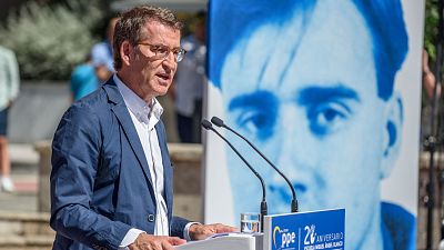 Feijóo se compromete a derogar la ley de Memoria Democrática en el homenaje del PP a Miguel Ángel Blanco