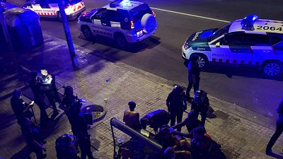 Un dels moments de la nit d'incidents a Sabadell Un dels moments de la nit d'incidents a Sabadell