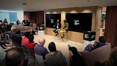 Tomatito i el director artístic del Festival de Jazz de Barcelona, Joan Anton Cararach Tomatito i el director artístic del Festival de Jazz de Barcelona, Joan Anton Cararach