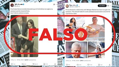 Estas fotos del expríncipe Andrés y Meghan Markle abrazados son falsas