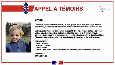Francia se vuelca en la búsqueda de Émile, un niño de dos años desaparecido desde el sábado en una zona montañosa