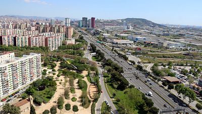 Imatge aèria del tram de la Granvia de l'Hospitalet on s'actuarà