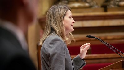 La consellera de Drets Socials, Mònica Martínez Bravo, intervé al ple del Parlament La consellera de Drets Socials, Mònica Martínez Bravo, intervé al ple del Parlament