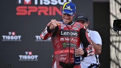 MotoGP: Marc Márquez celebra su victoria en la carrera al sprint del GP de Indonesia MotoGP: Marc Márquez celebra su victoria en la carrera al sprint del GP de Indonesia