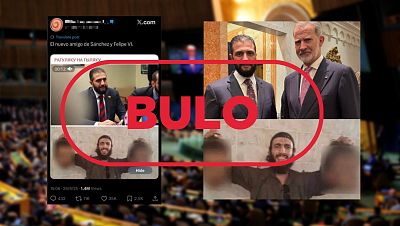 El hombre que sujeta dos cabezas en la foto no es el mismo que posa con Felipe VI