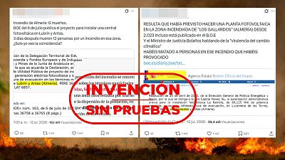 Mensajes de X que relacionan el incendio en Los Gallardos, en Almería, con unos planes para construir una planta fotovoltaica en esa zona Mensajes de X que relacionan el incendio en Los Gallardos, en Almería, con unos planes para construir una planta fotovoltaica en esa zona