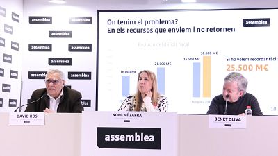 Roda de premsa de l'ANC amb David Ros, Nohemí Zafra i Benet Oliva