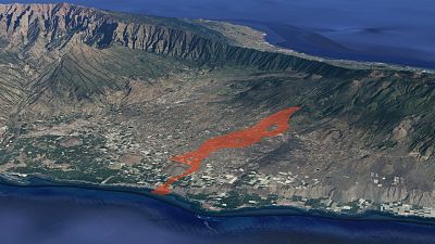 Así ha sido la llegada de la lava al mar: mapas y gráficos de la destrucción del volcán de La Palma
