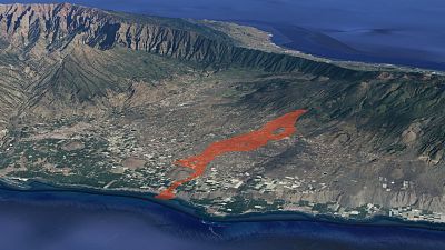 Así ha sido la llegada de la lava al mar: mapas y gráficos de la destrucción del volcán de La Palma Así ha sido la llegada de la lava al mar: mapas y gráficos de la destrucción del volcán de La Palma
