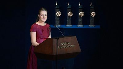 Leonor reivindica la esperanza frente al "desencanto social" y los "extremismos" y "populismos" en los Princesa de Asturias