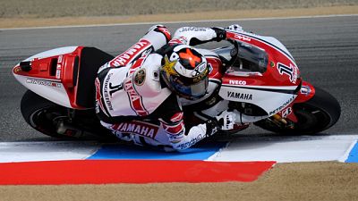 Lorenzo da el primer aviso en Laguna Seca