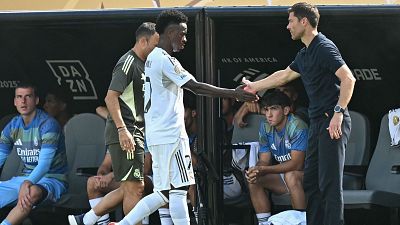 Vinicius en el momento de su sustitución.