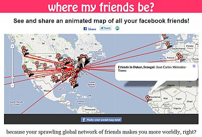 El mapa de tus amigos en Facebook