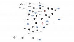 Diez marcas de coche se reparten el puesto de la más vendida en todas las provincias de España