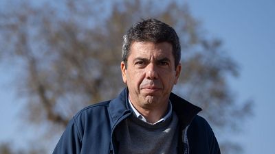 Imagen de archivo: Carlos Mazón, con expresión seria, viste chaqueta azul marino y jersey gris. Fondo con ramas de árboles sin hojas. Imagen de archivo: Carlos Mazón, con expresión seria, viste chaqueta azul marino y jersey gris. Fondo con ramas de árboles sin hojas.