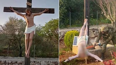 Un mes de detención para los dos soldados israelíes que destrozaron un Cristo en el Líbano