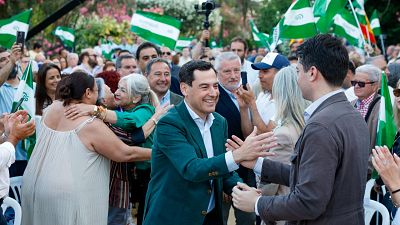 Moreno abre campaña en Sevilla apelando a "la estabilidad" y pide un "Gobierno fuerte": "No nos podemos meter en líos"