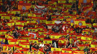 Imatge de la graderia del RCDE Stadium de Cornellà abans de començar l'Espanya-Egipte