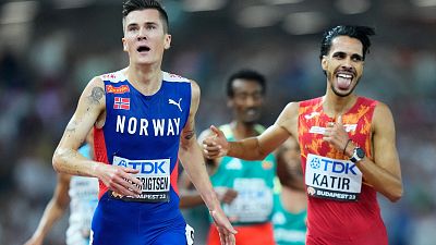 Mo Katir, plata tras una gran pelea con Ingebrigtsen en el 5.000 del Mundial de atletismo