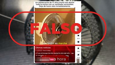 Este vídeo que afirma sin pruebas que un joven ha muerto por dormir con un ventilador es falso